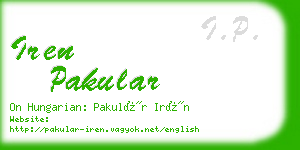 iren pakular business card